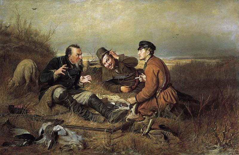 Vasily Perov The Hunters at Rest oil painting image